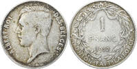 Belgium Franc Albert I, Brussels, Silver, KM:72 -