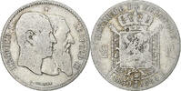 Belgium 2 Francs, 2 Frank Coin, Leopold II, Silver, KM:39 -