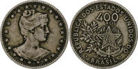 Brazil 400 Reis Coin, Copper-nickel, KM:505 -