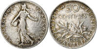 France 50 Centimes Semeuse, Paris, Silver, KM:854,Gadoury 420 -