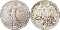 France 50 Centimes Semeuse, Paris, Silver, Gadoury:420 -