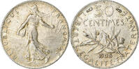 France 50 Centimes Semeuse, Paris, Silver, KM:854,Gadoury 420 -