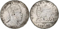 Ethiopia Birr Menelik II, Paris, Silver, KM:5 -