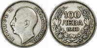 100 Leva 1930 BP Bulgarien Münze, Boris III, Budapest, Hungary, VZ, Silber VZ