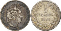 France 5 Francs Coin, Louis-Philippe, Strasbourg, Silver -