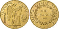 France 100 Francs 1901 A Coin, Génie, Paris, Gold, KM:832 AU(50-53)