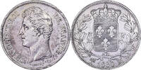 France 5 Francs Coin, Charles X, Marseille, Silver -