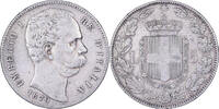 Italy 5 Lire Umberto I, Rome, Silver, KM:20 -