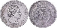 Italian States 5 Lire SARDINIA, Carlo Felice, Genoa, Silver -
