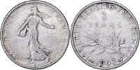 France Franc Coin, Semeuse, Silver, KM:844.1, Gadoury:467 -