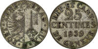 Swiss Cantons 25 Centimes Coin, SWISS CANTONS, GENEVA, Billon, KM:129 -