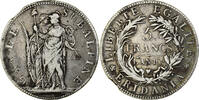 Italian States 5 Francs ITALIAN STATES, PIEDMONT REPUBLIC, Turin, Silver -