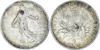 France 2 Francs Coin, Semeuse, Castelsarrasin, Silver -