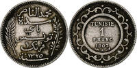 Tunisia Franc Muhammad al-Nasir Bey, Paris, Silver, KM:238 -
