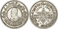 Morocco 500 Francs Mohammed V, Paris, Silver, KM:54 -