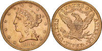 United States $5, Half Eagle Coronet Head, Philadelphia, Gold -