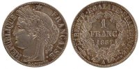 France Franc Coin, Cérès, Paris, Silver, Gadoury:465a -