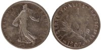 France Franc Coin, Semeuse, Paris, Silver, Gadoury:467 -