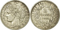 France 2 Francs Coin, Cérès, Paris, Silver, Gadoury:530a -