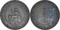 FRENCH INDO-CHINA Cent Coin, Paris, Bronze, KM:1, Lecompte:43 -