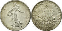 France 2 Francs Coin, Semeuse, Castelsarrasin, Silver -