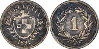 Switzerland Rappen 1891 B Coin, Bern, Bronze, KM:3.1 EF(40-45)