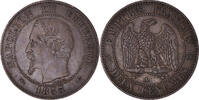 France 2 Centimes Coin, Napoleon III, Paris, Bronze -