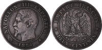 France 2 Centimes Coin, Napoleon III, Napoléon III, Bordeaux -