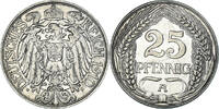 GERMANY - EMPIRE 25 Pfennig Coin, Wilhelm II, Berlin, Nickel -