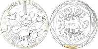 France 10 Euro Mickey aux pieds de la Dame de fer, Silver -