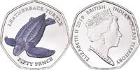 British Indian Ocean 50 Pence Coin, Tortues - Tortue luth -