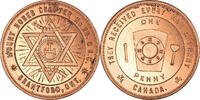 Canada Token Masonic, Brantford, Mount Horeb, Chapter Penny, Copper -