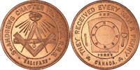 Canada Token Masonic, Halifax, St Andrew, Chapter Penny, Copper -