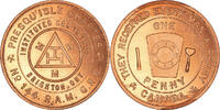Canada Token Masonic, Brighton, Presqu'isle, Chapter Penny, Copper -