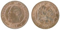 France 2 Centimes Coin, Napoleon III, Napoléon III, Paris -
