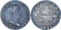 France 1/4 Franc Coin, Napoléon I, Nantes, Silver -