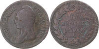 France Decime Coin, Paris, Coq/Corne, Bronze, Gadoury:187 -