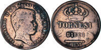 ITALIAN STATES 10 Tornesi Coin, NAPLES, Ferdinando II -