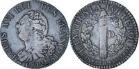 France 3 Deniers Coin, Louis XVI, Lyon, Bronze, Gadoury:5 -
