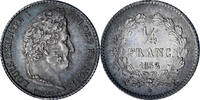 France 1/4 Franc Coin, Louis-Philippe, Paris, Silver -