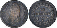 France Decime Coin, Dupré, Bordeaux, Copper, Le -