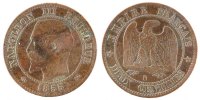 France 2 Centimes Coin, Napoleon III, Napoléon III, Rouen -