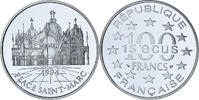 France 100 Francs-15 Ecus Coin, Place Saint-Marc, Monuments et Sites d'Europe -