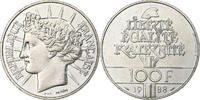 France 100 Francs Fraternité, Silver, Gadoury:903, KM:966 -