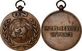 France Medaille Nations Unies, In The Service of Peace, Good Quality, Bronze, 35 -