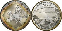France 1-1/2 Euro Le Parlement Européen, Proof, Silver -
