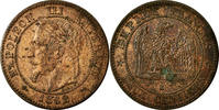 France 2 Centimes Coin, Napoleon III, Napoléon III, Bordeaux -