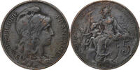 France 5 Centimes Daniel-Dupuis, Paris, Bronze, Gadoury:165 -