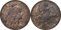 France 5 Centimes Dupuis, Paris, Bronze, Gadoury:165, KM:842 -