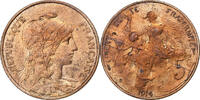 France 5 Centimes Dupuis, Paris, Bronze, Gadoury:165, KM:842 -
